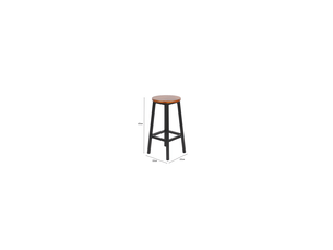 Lot de 2 tabourets de bar sans dossier en bois noir 32 x 32 x 65 cm