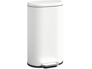 Poubelle de cuisine 30 l à pédale avec fermeture douce, crème blanche evryae