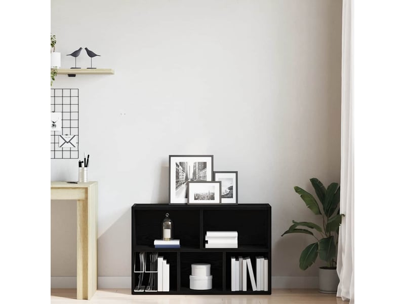  Bibliothèque, meuble de rangement salon en chêne noir 50 x 25 x 80 cm bois d'ingénierie  - Conforama C