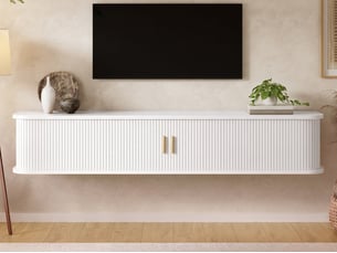Meuble tv coloris blanc 175 cm LEYTN