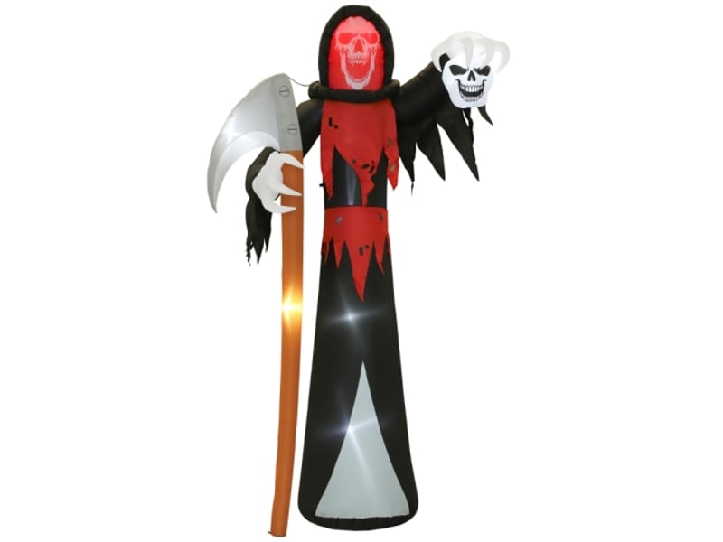  Décoration d'halloween: faucheur géant 3,7 m led lumineux, figure gonflable extérieure  - Conforama A