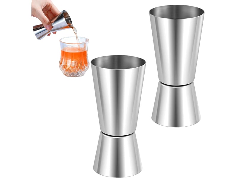  2 pièce 2cl 4cl doseur cocktail,verre doseur cocktail,doseur alcool,doseur cocktail 2cl4cl,jigger,double jigger en acier inoxydable, jigger cocktail  - Conforama A