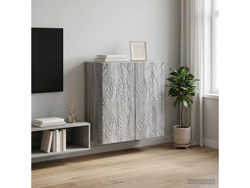  Armoire murale salon, meuble de rangement 59x31x60cm bois d'ingénierie sonoma gris shl2597  - Conforama B