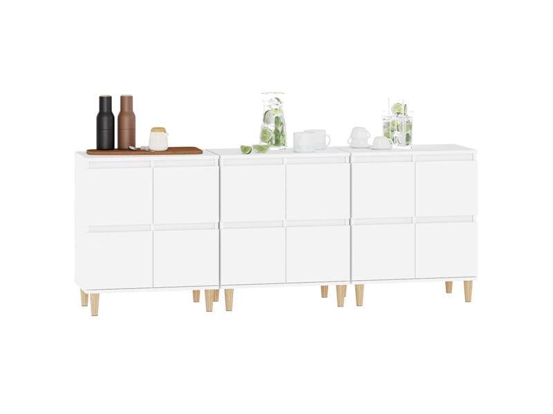  Buffets 3 pcs - bahut - meuble de rangement blanc 60x35x70 cm bois d'ingénierie  - Conforama D