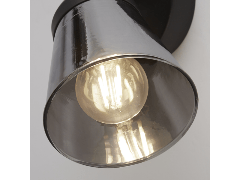  Mega 1l spot métal noir avec verre fumé e14 max 60w 61170-1SM - Conforama C