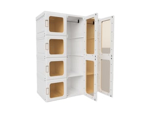 Armoire 8 porte(s) <strong>BURSDANY</strong> <strong></strong> coloris blanc largeur 50 cm