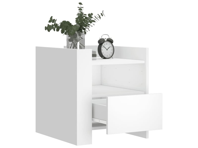  Table de chevet - cabinet de chevet - table de nuit blanc 45x50x50 cm bois d’ingénierie  - Conforama B