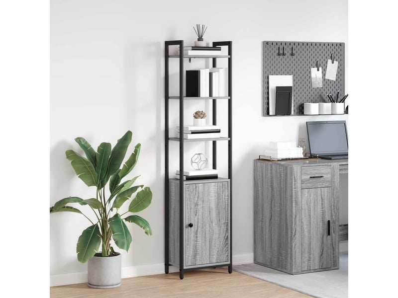Bibliothèque 6 niveaux, armoire à livres 40 x 24 x 161 cm bois d'ingénierie shl4786 - Conforama B