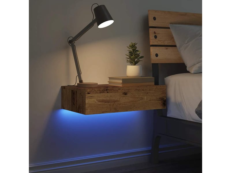 Table de chevet - cabinet de chevet - table de nuit vieux bois 60x35 cm bois d'ingénierie - Conforama D