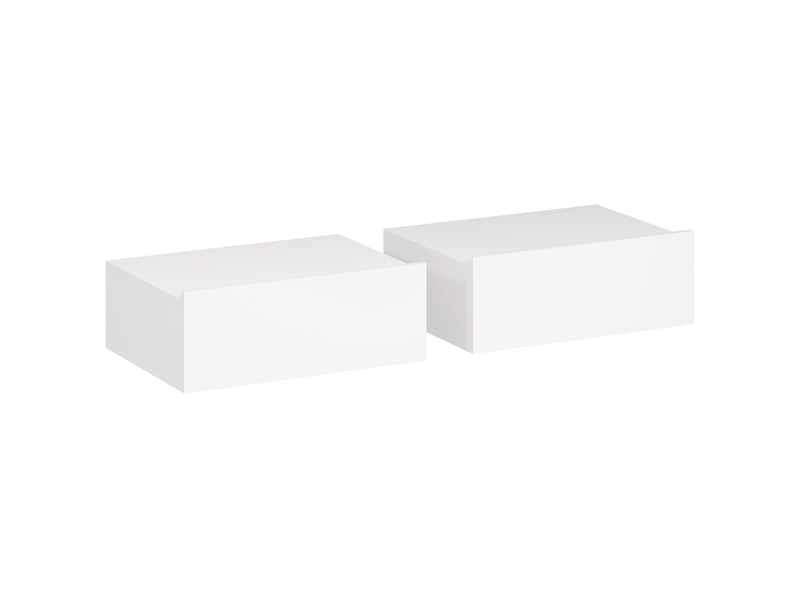  Lot de 2 tables de chevet murales, tables de nuit suspendues avec tiroir coulissant, 40 x 30 x 15 cm, blanc  - Conforama B