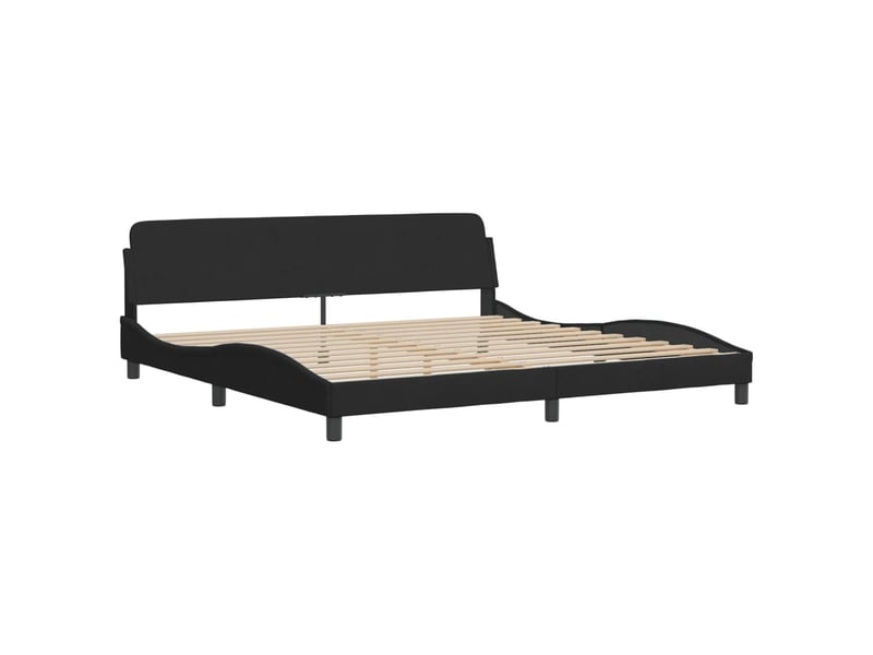  Lit avec matelas noir 200x200 cm velours  - Conforama D