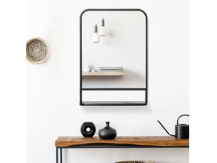 Miroir rectangulaire à fixer coloris noir <strong>DESMIU</strong> <strong></strong> - 70 cm x 50 cm