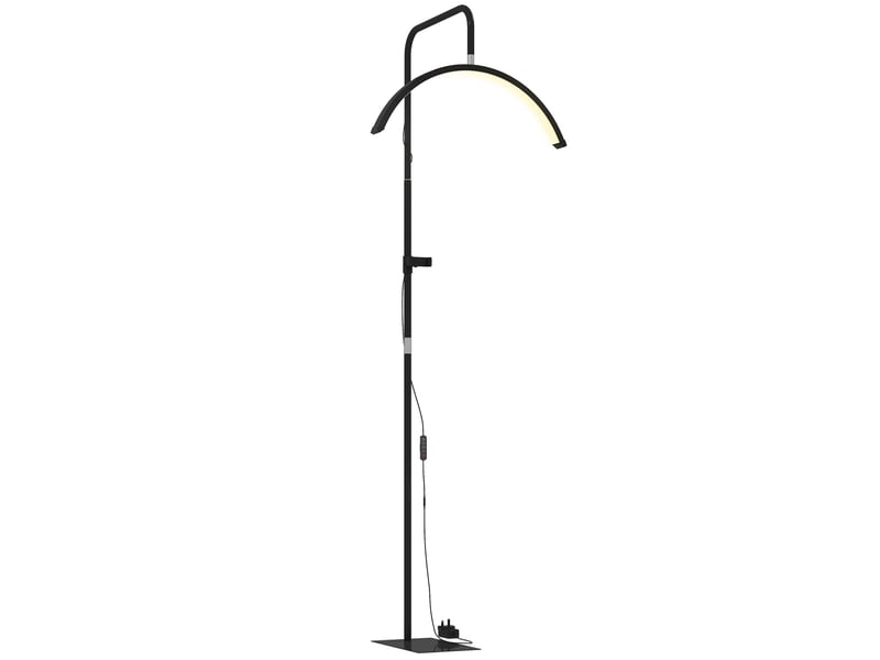  Lampadaire led demi-lune rotative 350°, lampadaire sur pied salon dimmable 36 w, noir, 7 températures de couleur  - Conforama B