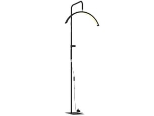 Lampadaire led demi-lune rotative 350°, lampadaire sur pied salon dimmable 36 w, noir, 7 températures de couleur