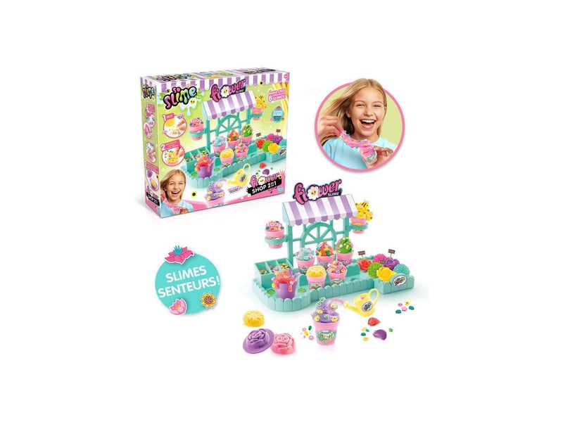  Kit créatif slime et argile 2 en 1 boutique de fleurs avec moules et paillettes CTSSC448 - Conforama D