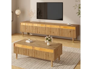 Meuble tv coloris naturel 110 cm <strong>PHOEBE CAT</strong>  <strong></strong>