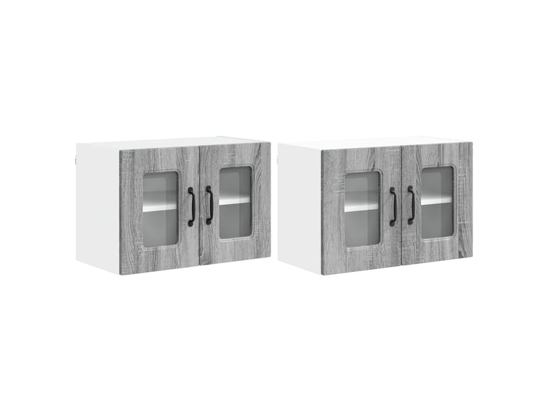 Meuble mural de cuisine | armoire de cuisine 2 pcs gris sonoma shl5087 - Conforama A