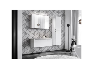 Ensemble salle de bain meuble vasque 90 cm + 2 éléments - camille white