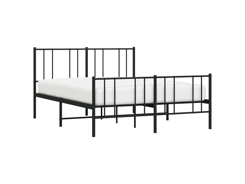  Lit double- lit adulte -  cadre de lit métal sans matelas avec pied de lit noir 120x190cm  - Conforama D