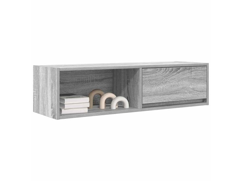  Lot de 2 meuble tv bas salon sonoma gris 100x31x25,5 cm bois d'ingénierie  - Conforama D