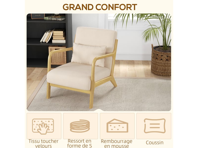  Fauteuil lounge – assise profonde – style élégant  - Conforama D