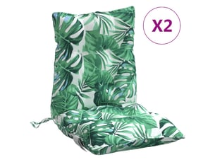 Lot de 2 coussins d'extérieur, coussins de chaise motif feuilles motif feuille cf56396