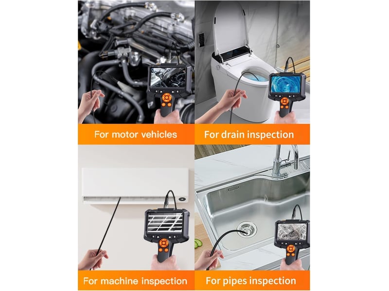  Camera canalisation avec 8 lumières led, endoscope camera, ip67 étanche, câble semi-rigide de 5m  - Conforama C