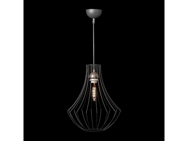  Lampe suspension en métal jasmin 40cm argent  - Conforama B