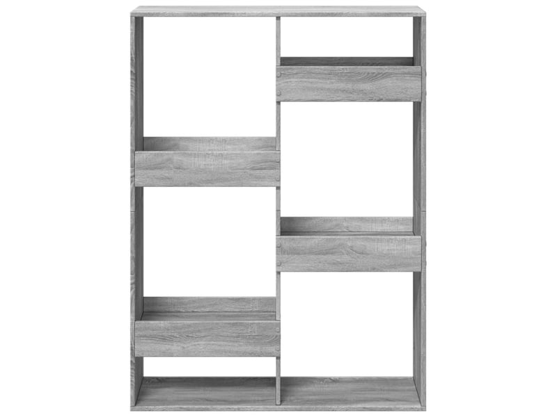  Cloison bibliothèque, meuble de rangement sonoma gris 100x33x135 cm bois ingénierie  - Conforama D
