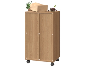 Meuble de tri des déchets 46,7x35x80,3 cm à 2 compartiments mdf naturel