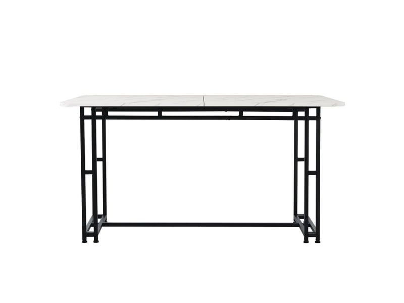 Table de salle à manger 140x80, design luxe moderne table de cuisine, structure métal robuste - Conforama A