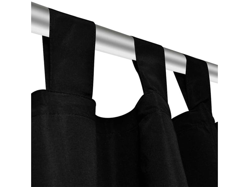  Lot de 2 rideaux à passant, rideaux de fenêtre micro satin noir 140 x 175 cm cf43423  - Conforama D