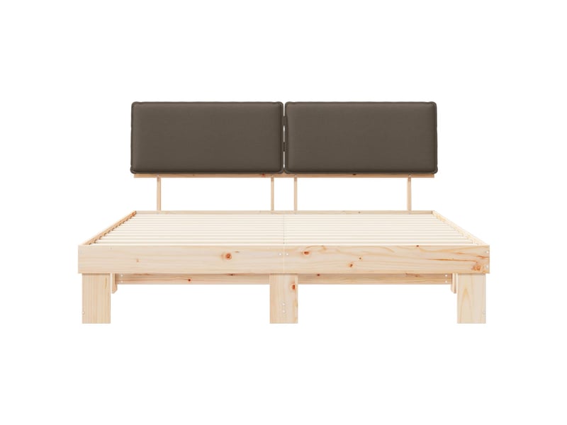  Lit double- lit adulte -  cadre de lit avec tête de lit rembourrée taupe 200 x 200 cm  - Conforama D