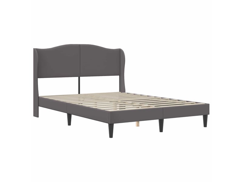 Lit double- lit adulte - cadre de lit avec tête de lit gris 120 x 190 cm simili cuir - Conforama B