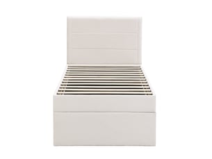 Lit coffre 90x200 cm <strong>ZOVIRA</strong> <strong></strong> coloris beige