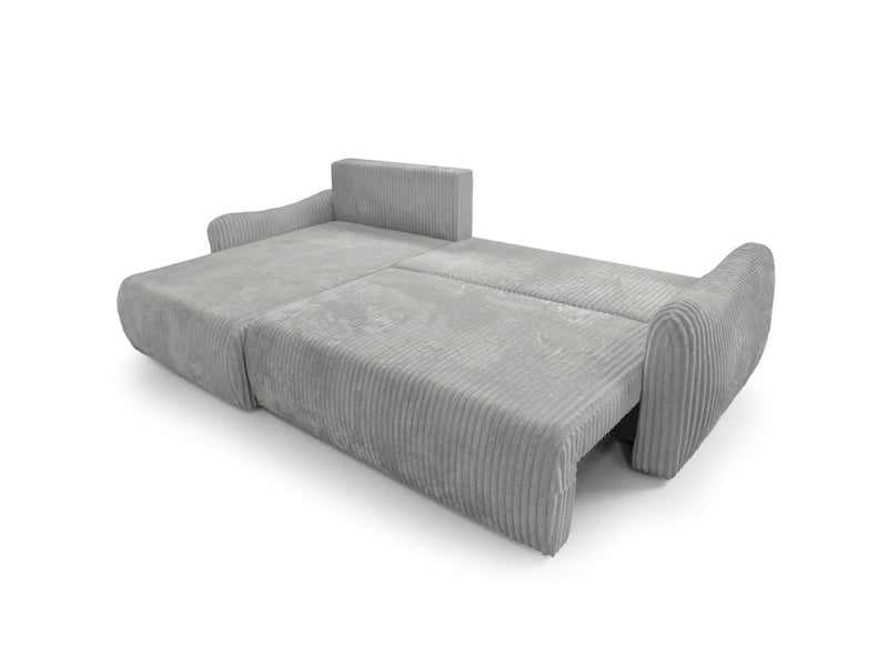  Apoline - canapé d'angle réversible convertible 4 places avec coffre en velours côtelé épais  - Conforama C