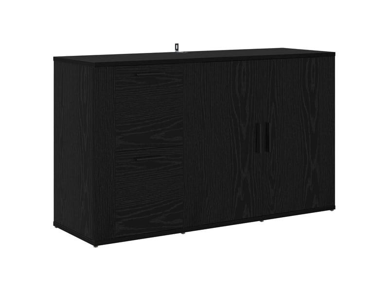  Buffet - bahut - meuble de rangement chêne noir 100 x 33 x 59,5 cm bois d'ingénierie  - Conforama A