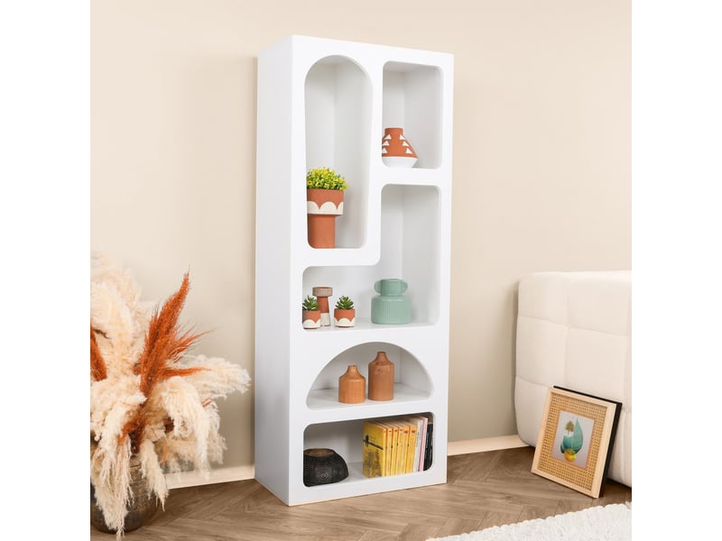  Bibliothèque avec 5 niches blanc  - Conforama D