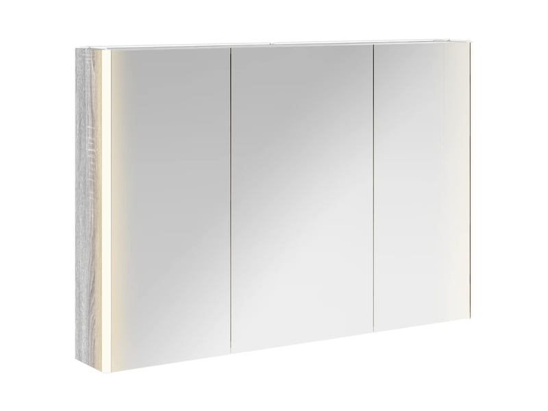  Armoire miroir salle de bain, meuble de rangement gris sonoma shl7446  - Conforama A