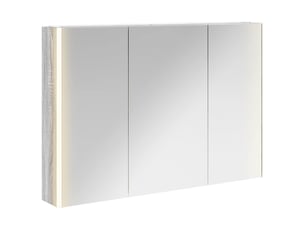 Armoire miroir salle de bain, meuble de rangement gris sonoma shl7446