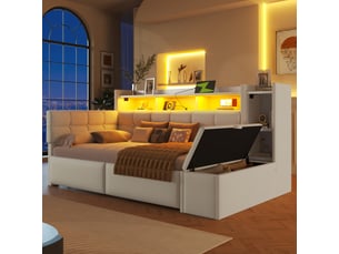 Lit banquette 90x190 cm HNCBB coloris blanc