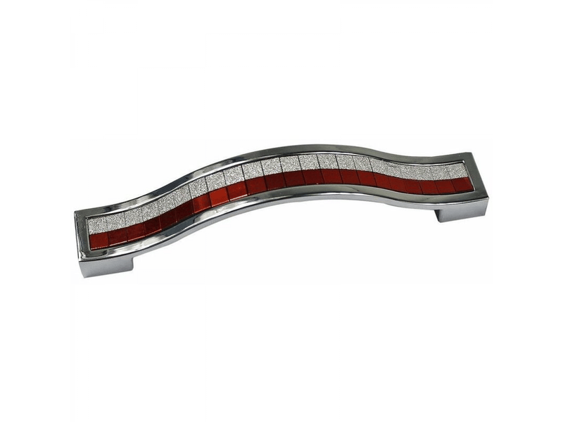  6 poignées de porte décoratives en cristal de 96 mm, bouton de meuble pour tiroir, armoire, garde-robe, placard de rangement, argent rouge  - Conforama B