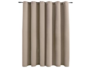 Rideau occultant, rideau black-out avec anneaux en métal beige 290x245 cm cf43946