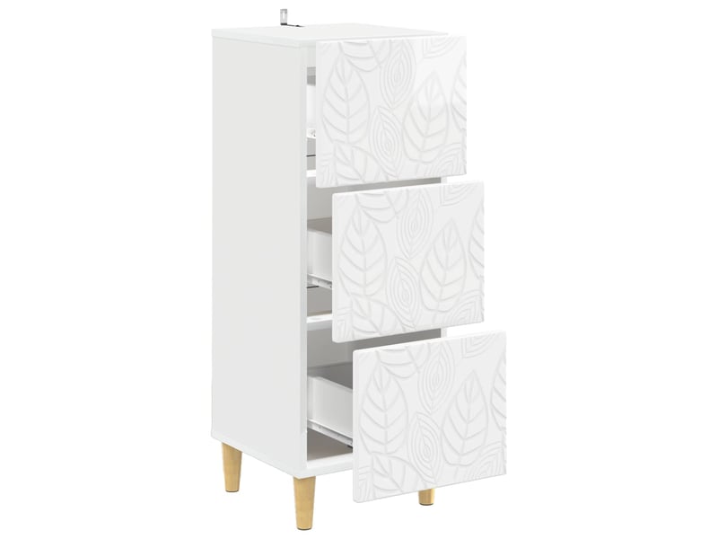  Armoire de rangement bureau, armoire à tiroirs blanc brillant 33 x 34,5 x 90 cm shl644  - Conforama D