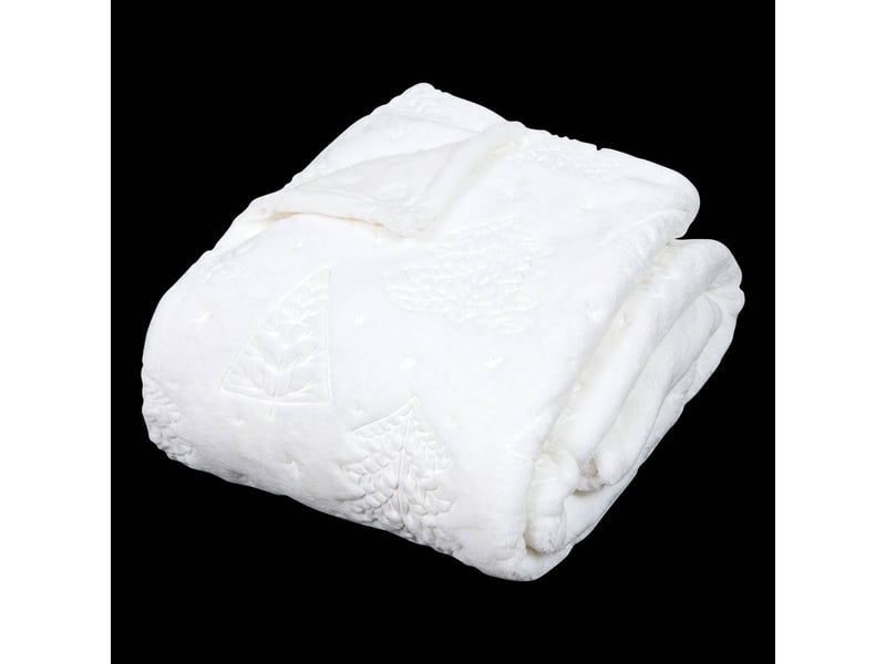  Plaid emb sapin blanc 130x180  - Conforama A