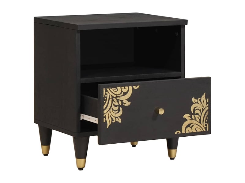 Table de chevet avec tiroir 2 pièces noir 40 x 33 x 46 cm - Conforama C