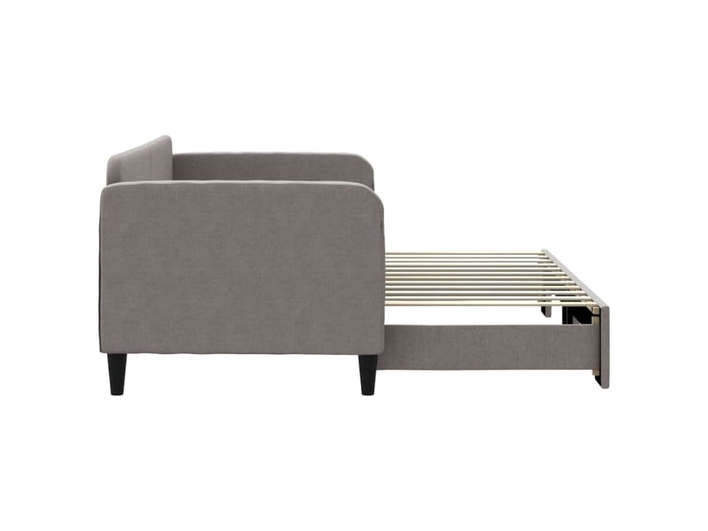 Lit simple- lit adulte -  lit de jour avec gigogne sans matelas taupe 80x200 cm  - Conforama C
