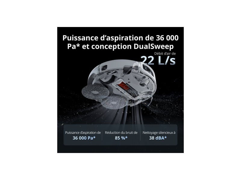  Robot aspirateur laveur transparent avec lidar et contrôle par application DJI6937224160538 - Conforama D