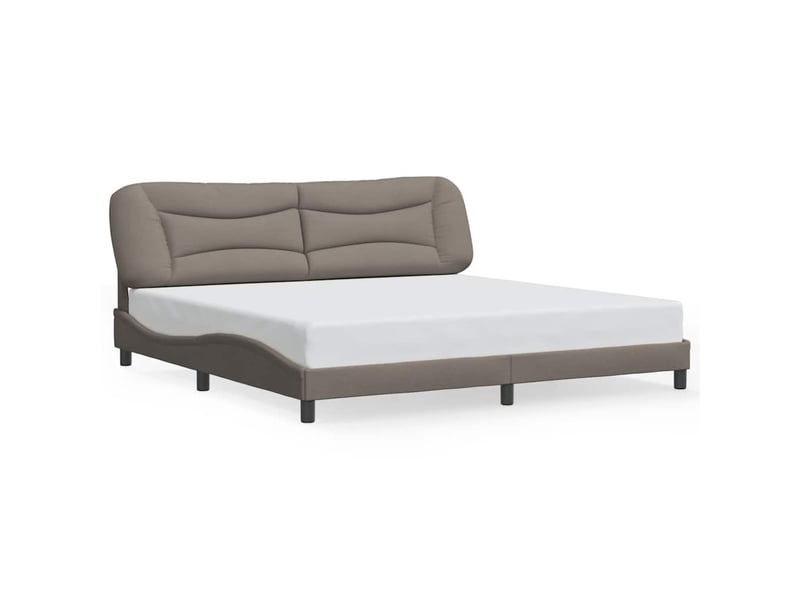  Lit double- lit adulte -  cadre de lit sans matelas hvar taupe 200x200 cm tissu  - Conforama A
