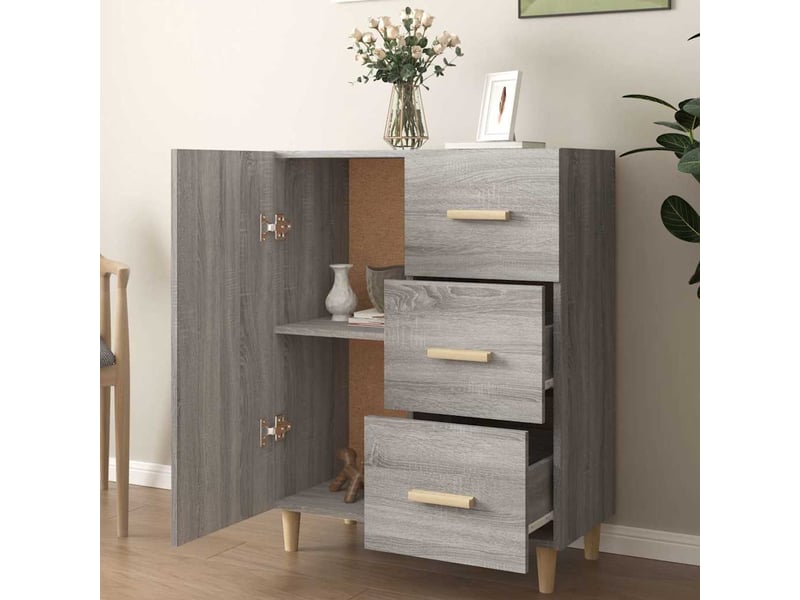  Buffet - bahut - meuble de rangement sonoma gris 69,5x34x90 cm bois d'ingénierie  - Conforama C
